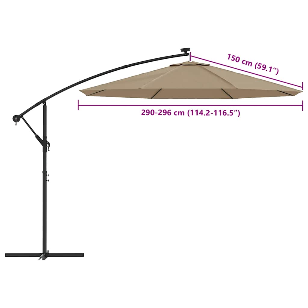tópszínű konzolos napernyő csereponyva 300 cm