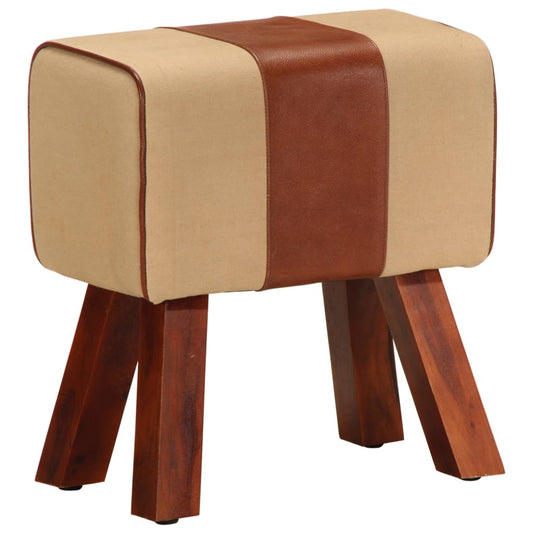 barna valódi bőr és tömör mangófa tornapad 38 cm