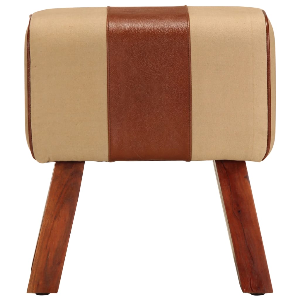 barna valódi bőr és tömör mangófa tornapad 38 cm