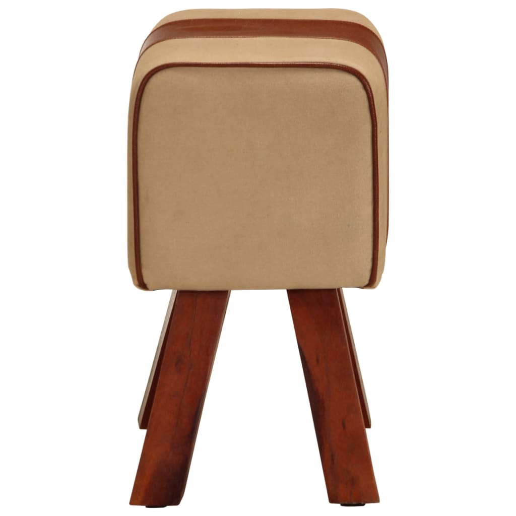 barna valódi bőr és tömör mangófa tornapad 38 cm