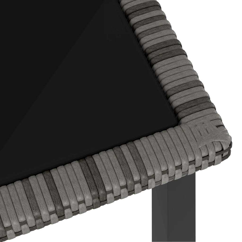szürke polyrattan kerti étkezőasztal 70 x 70 x 73 cm