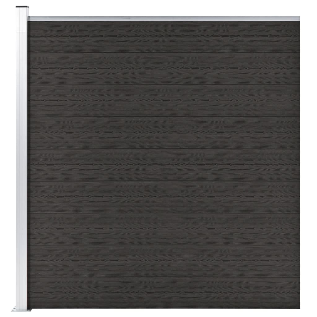 fekete WPC kerítéspanel 175 x 186 cm