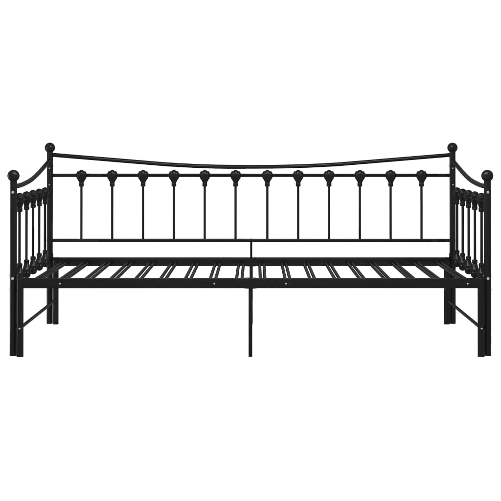 fekete fém kihúzható kanapéágy-keret 90 x 200 cm