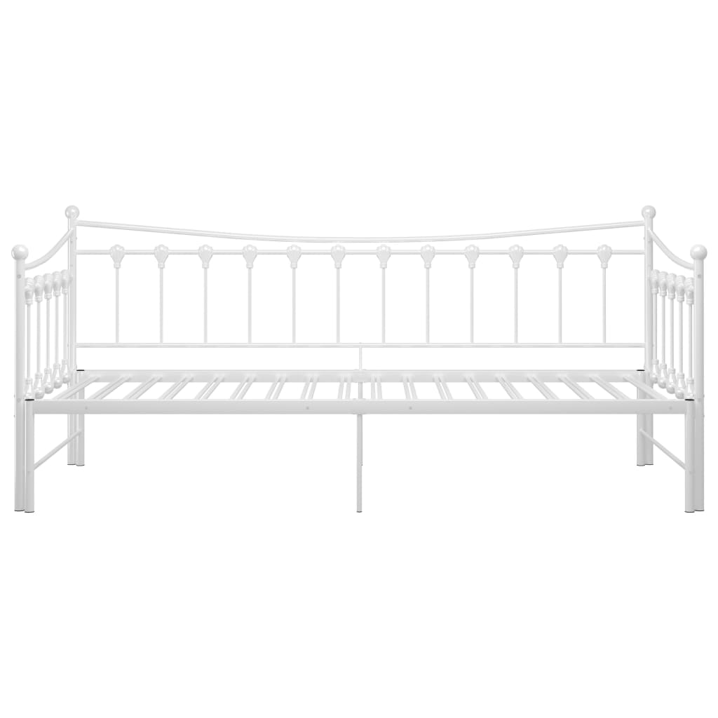 fehér fém kihúzható kanapéágy-keret 90 x 200 cm