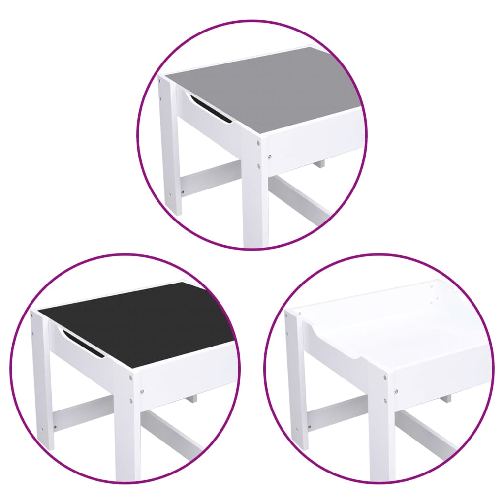 fehér MDF gyerekasztal két székkel