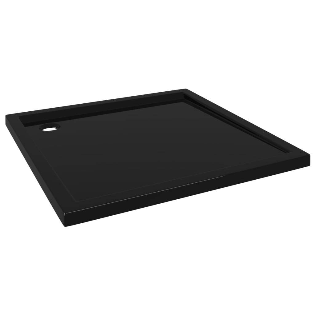 fekete négyzet alakú ABS zuhanytálca 90 x 90 cm