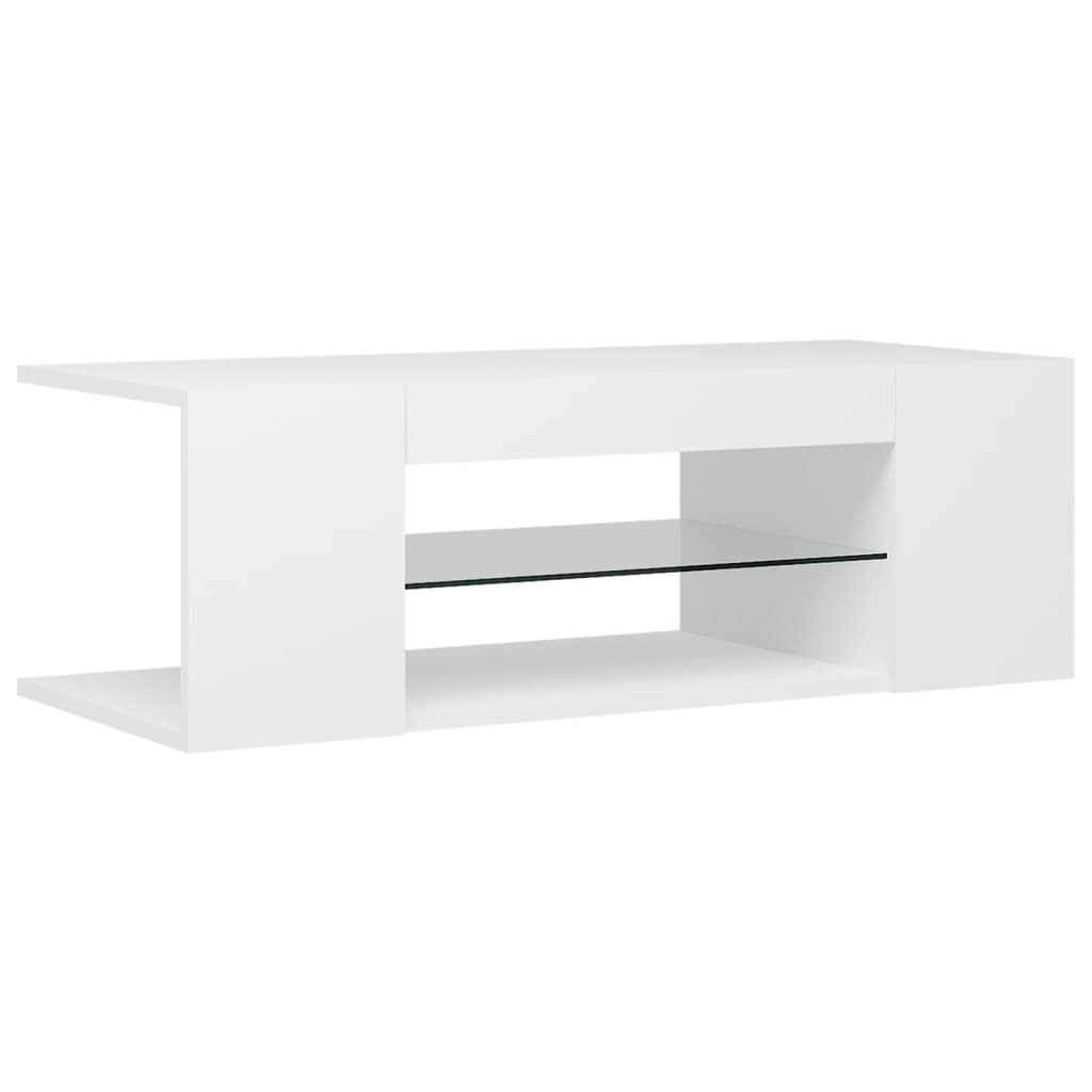 fehér TV-szekrény LED-lámpákkal 90 x 39 x 30 cm