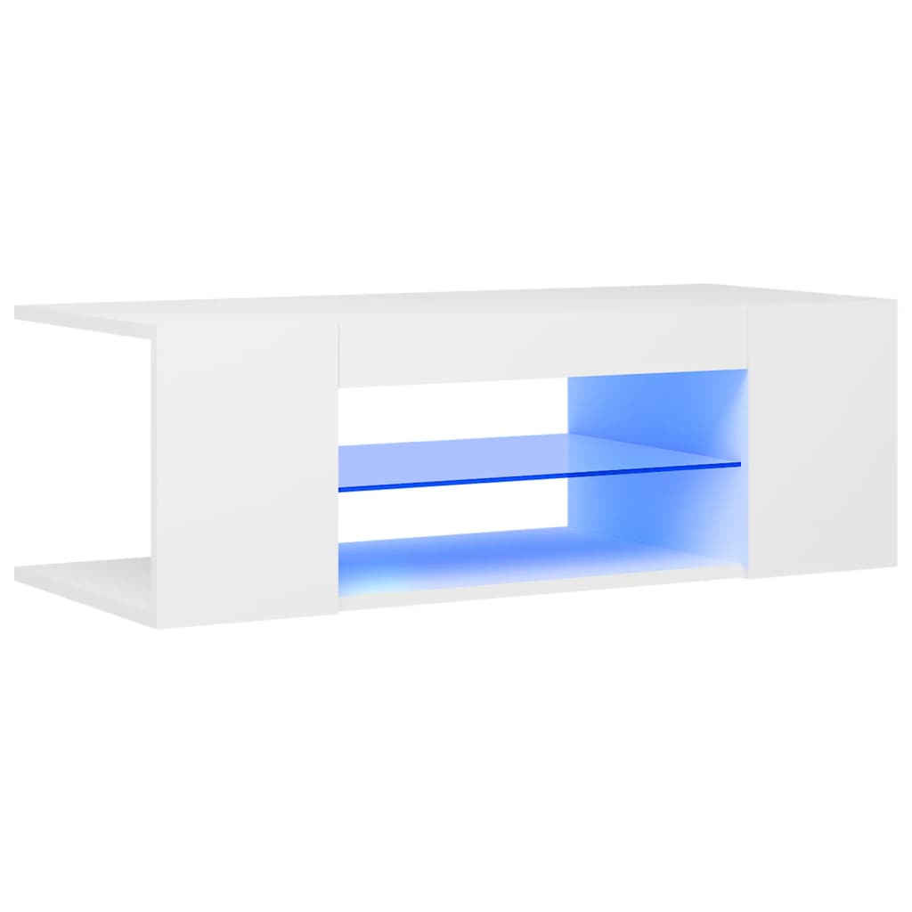 fehér TV-szekrény LED-lámpákkal 90 x 39 x 30 cm