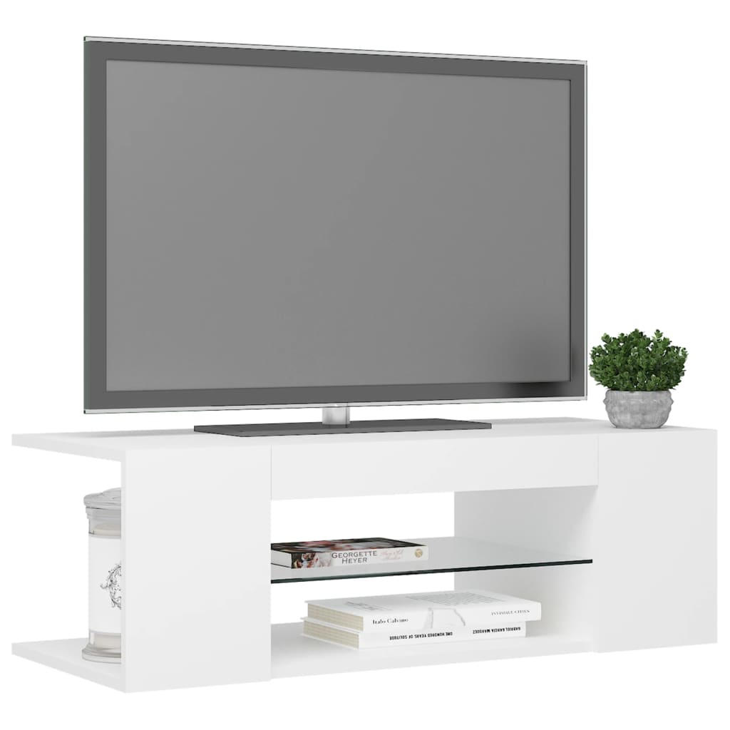 fehér TV-szekrény LED-lámpákkal 90 x 39 x 30 cm