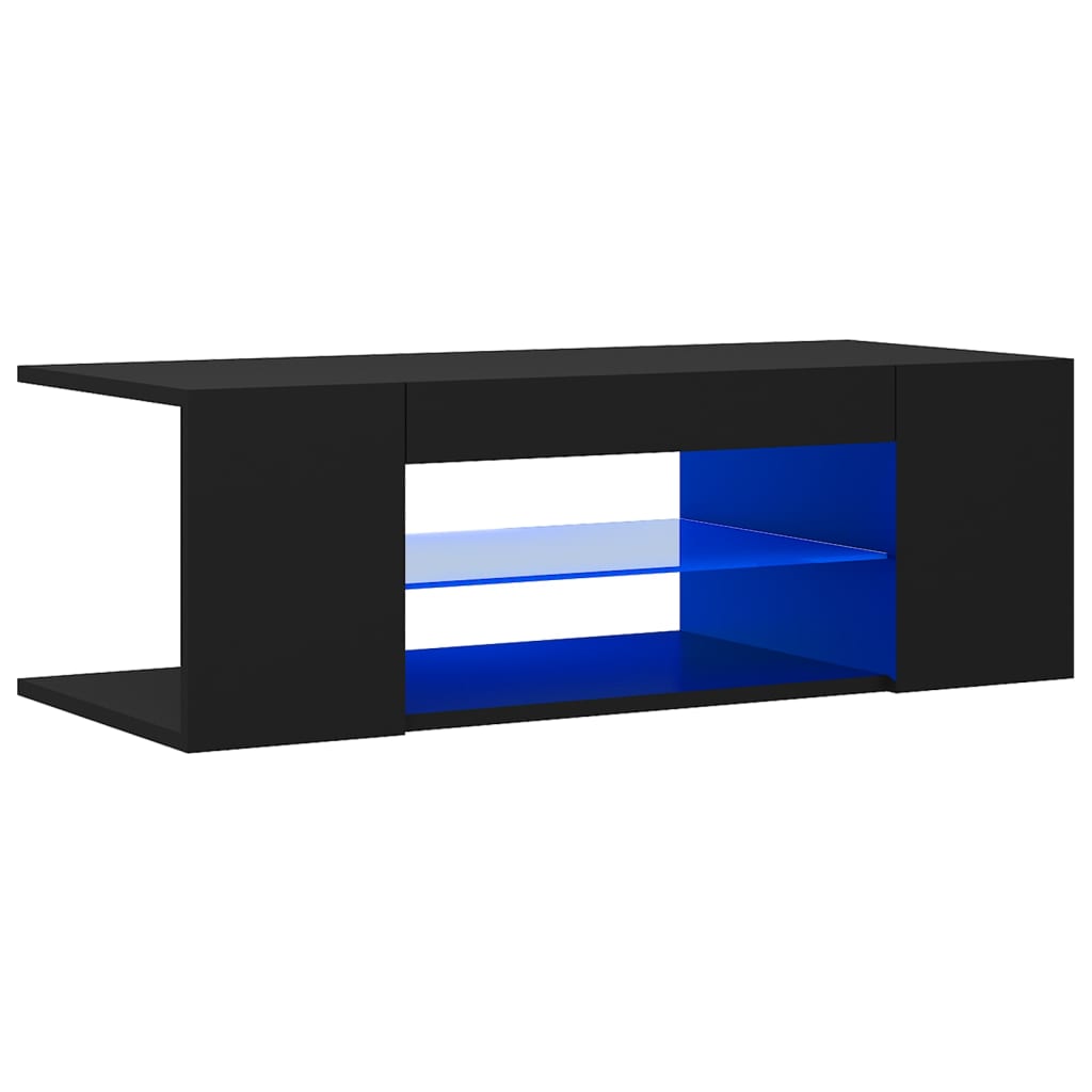 fekete TV-szekrény LED lámpákkal 90 x 39 x 30 cm