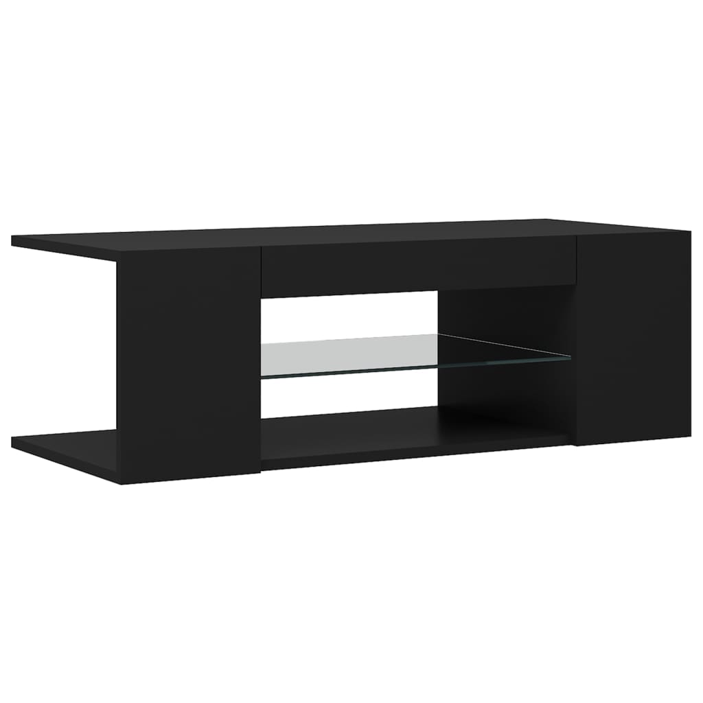 fekete TV-szekrény LED lámpákkal 90 x 39 x 30 cm