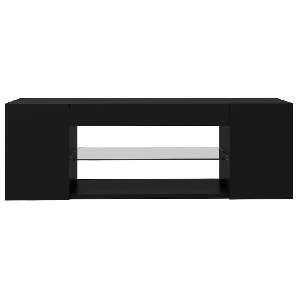 fekete TV-szekrény LED lámpákkal 90 x 39 x 30 cm