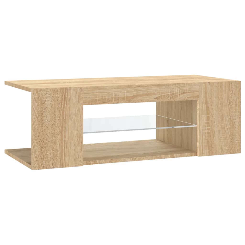 sonoma tölgy színű TV-szekrény LED lámpákkal 90 x 39 x 30 cm