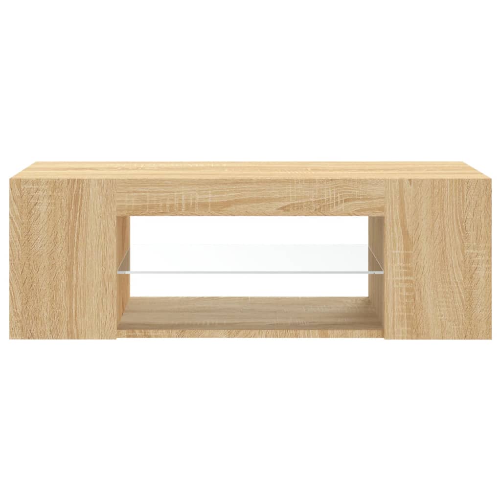 sonoma tölgy színű TV-szekrény LED lámpákkal 90 x 39 x 30 cm