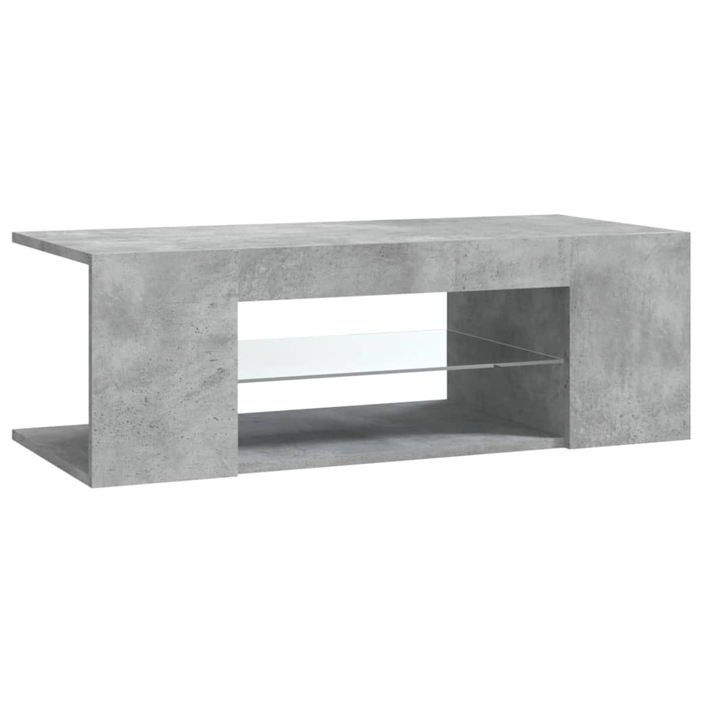 betonszürke TV-szekrény LED lámpákkal 90 x 39 x 30 cm