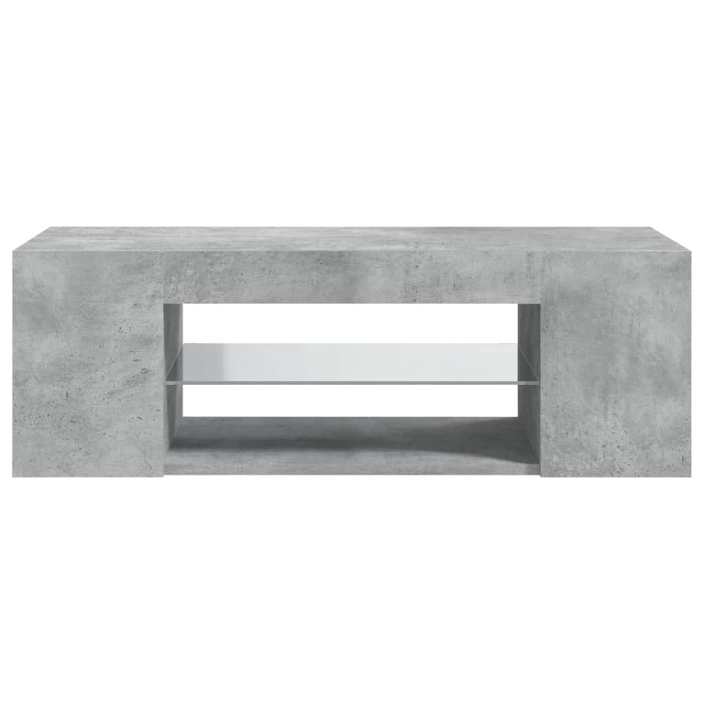 betonszürke TV-szekrény LED lámpákkal 90 x 39 x 30 cm
