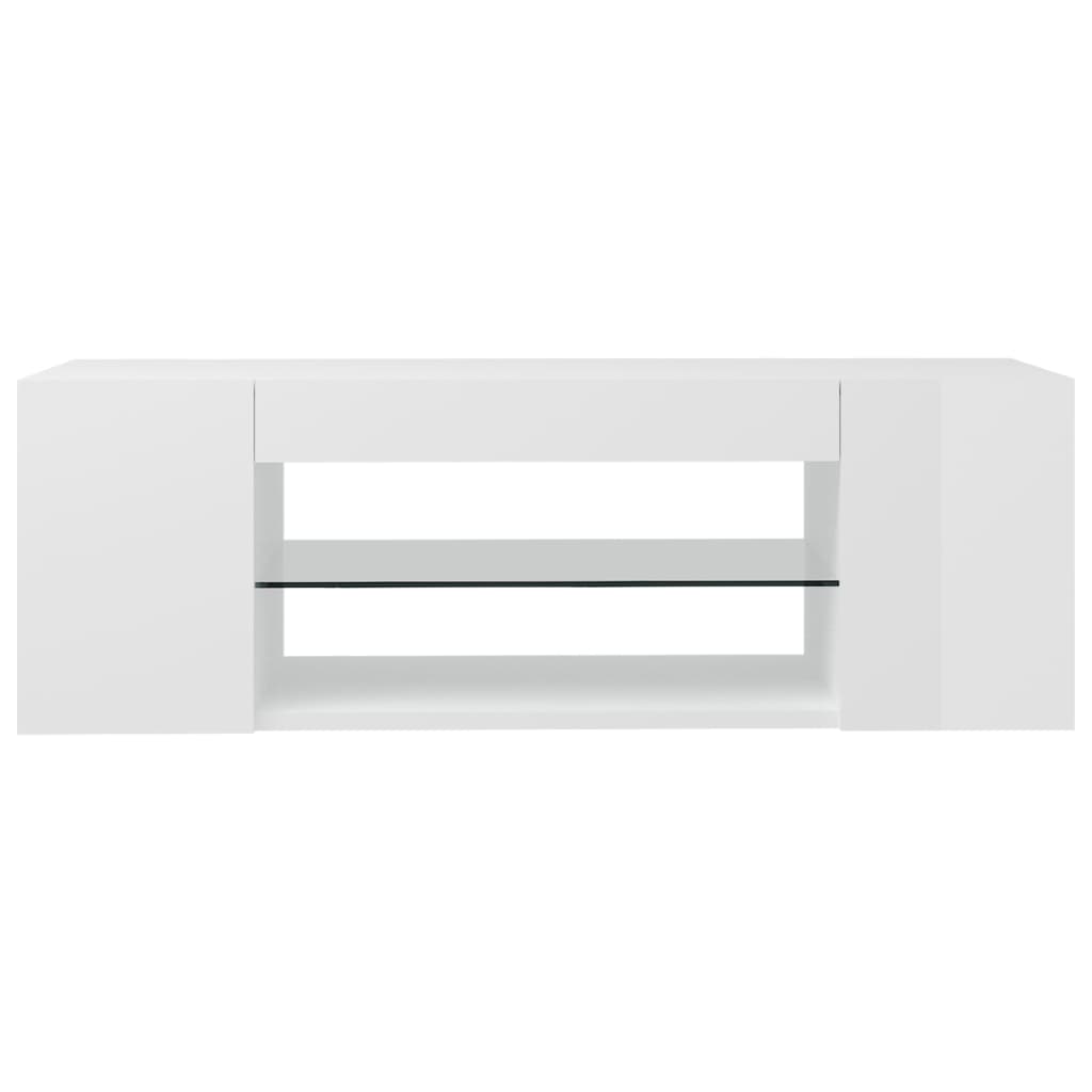 magasfényű fehér TV-szekrény LED lámpákkal 90 x 39 x 30 cm