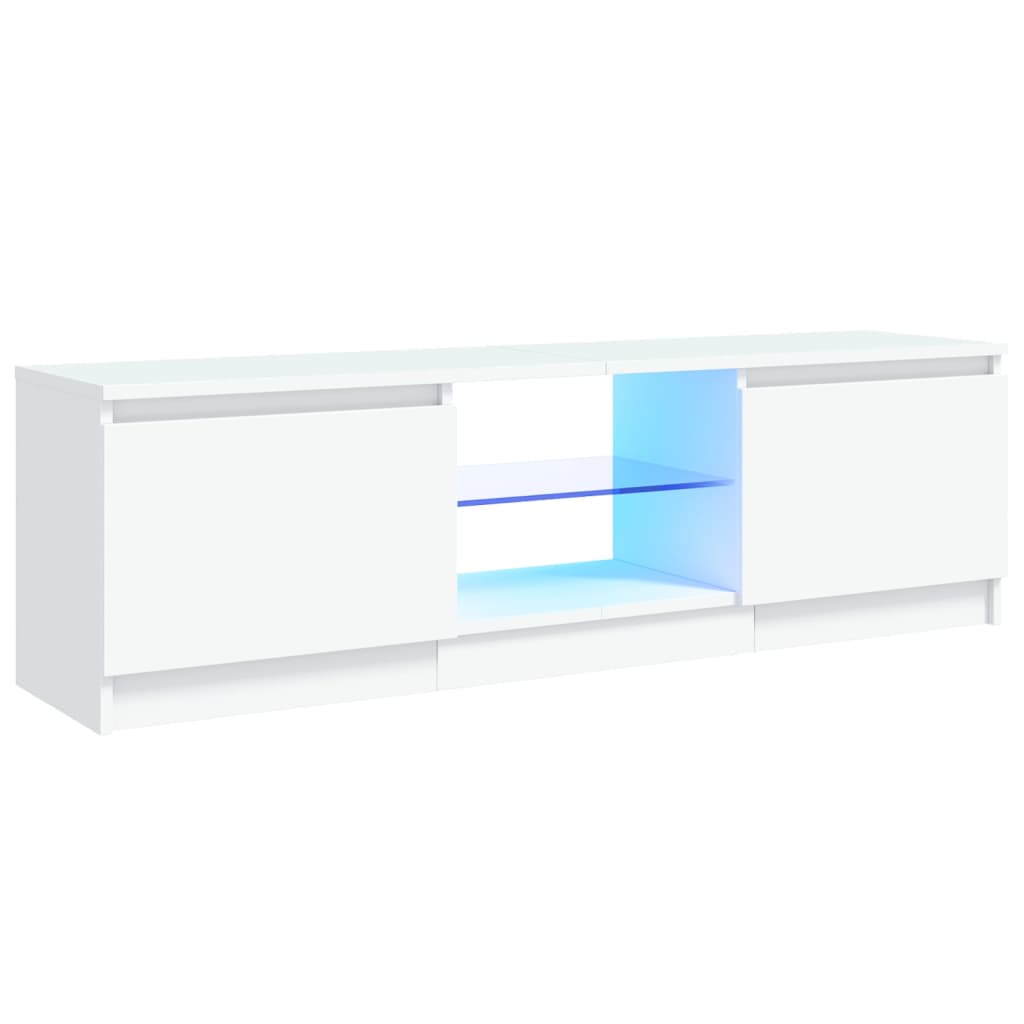 fehér TV-szekrény LED lámpákkal 120 x 30 x 36 cm