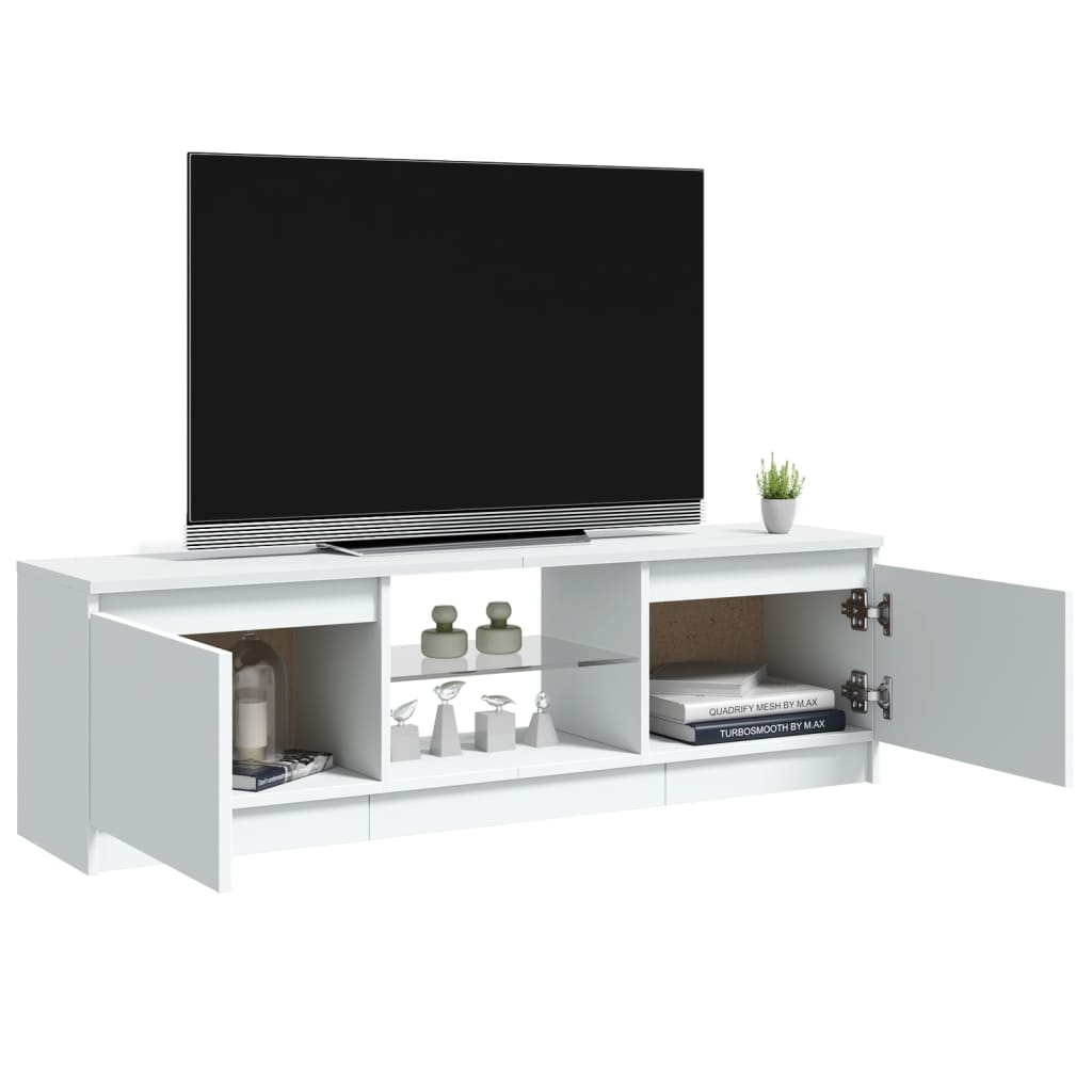 fehér TV-szekrény LED lámpákkal 120 x 30 x 36 cm