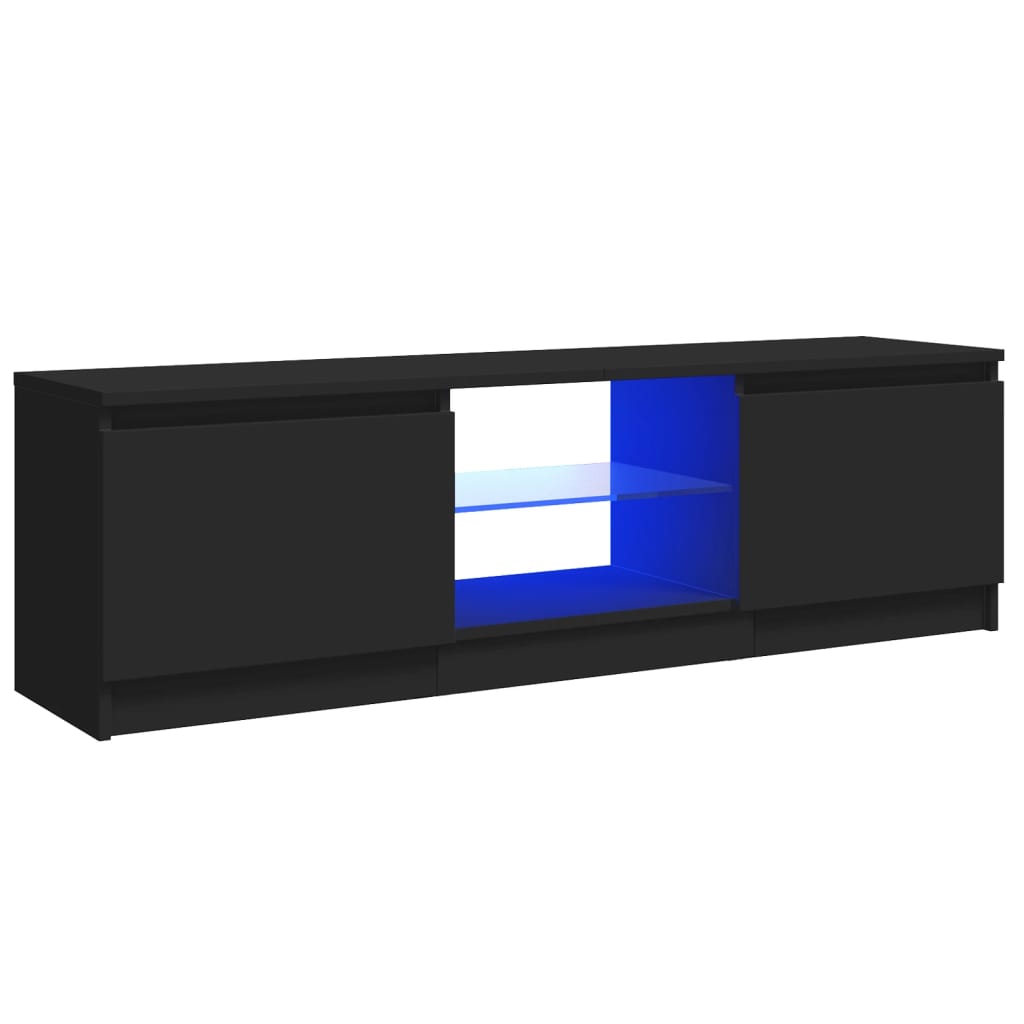 fekete TV-szekrény LED lámpákkal 120 x 30 x 36 cm