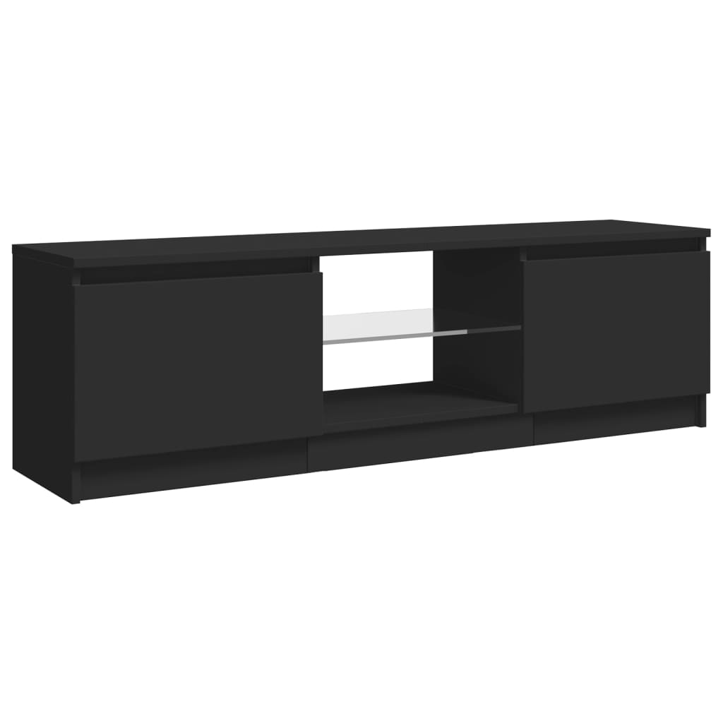 fekete TV-szekrény LED lámpákkal 120 x 30 x 36 cm