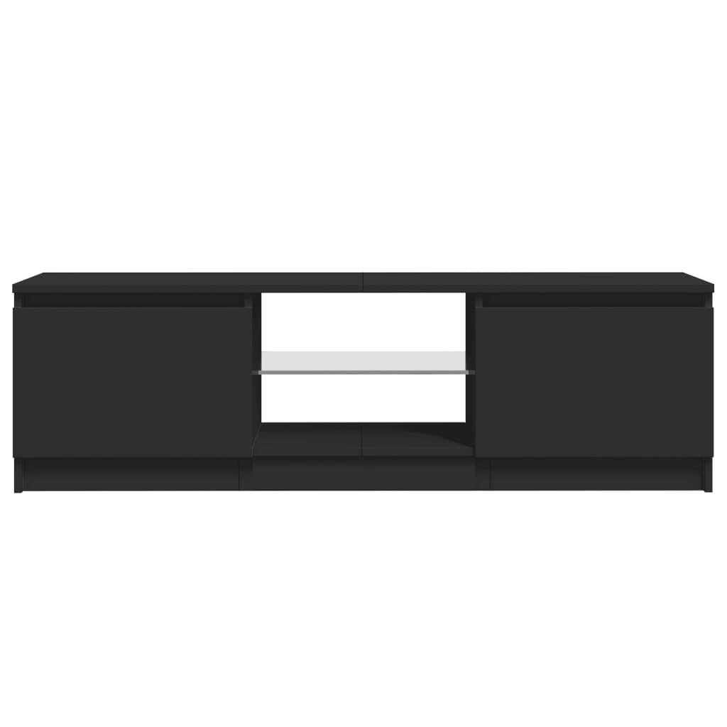 fekete TV-szekrény LED lámpákkal 120 x 30 x 36 cm