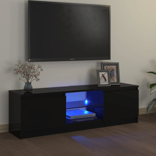 fekete TV-szekrény LED lámpákkal 120 x 30 x 36 cm