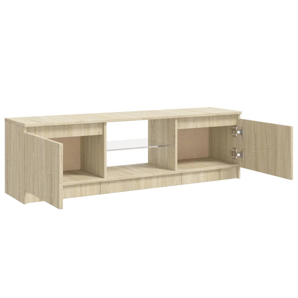 sonoma tölgy színű TV-szekrény LED lámpákkal 120x30x36 cm