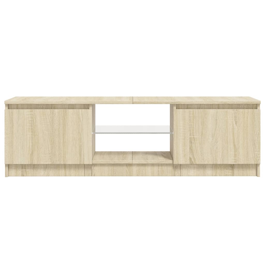 sonoma tölgy színű TV-szekrény LED lámpákkal 120x30x36 cm