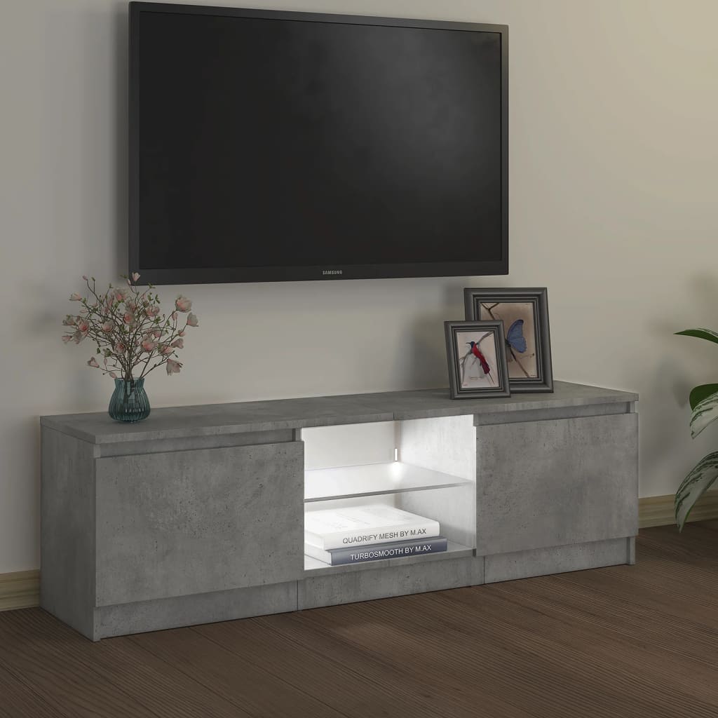 szürke TV-szekrény LED-világítással 120 x 30 x 36 cm