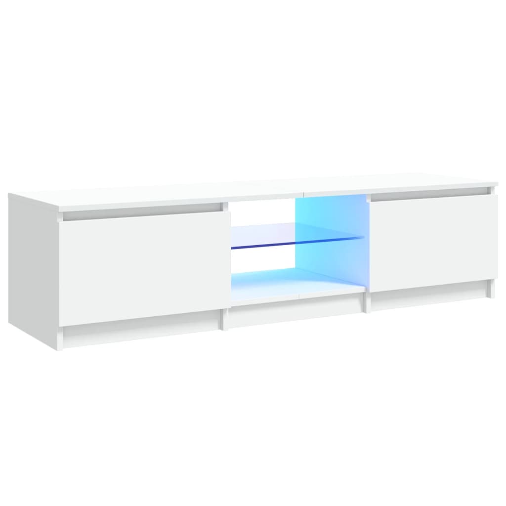 fehér TV-szekrény LED lámpákkal 140 x 40 x 36 cm
