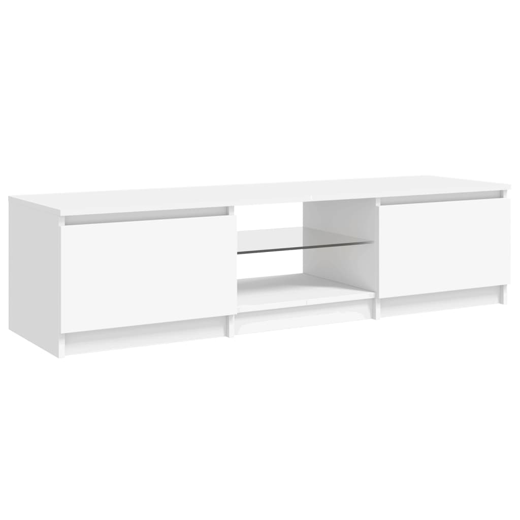 fehér TV-szekrény LED lámpákkal 140 x 40 x 36 cm