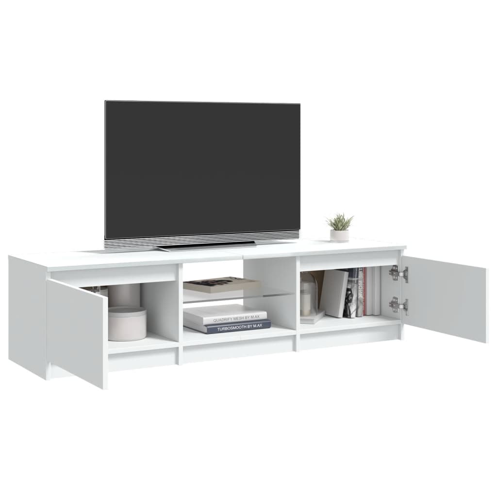 fehér TV-szekrény LED lámpákkal 140 x 40 x 36 cm