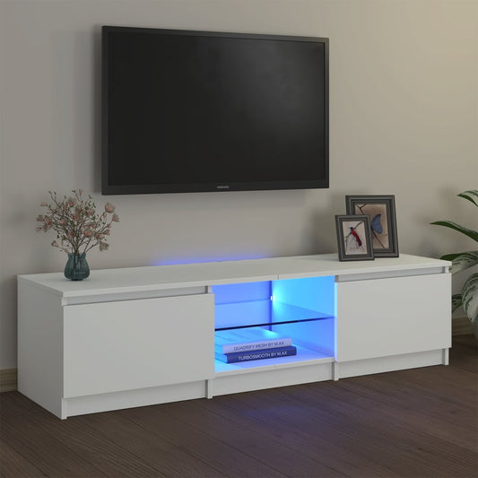 fehér TV-szekrény LED lámpákkal 140 x 40 x 36 cm