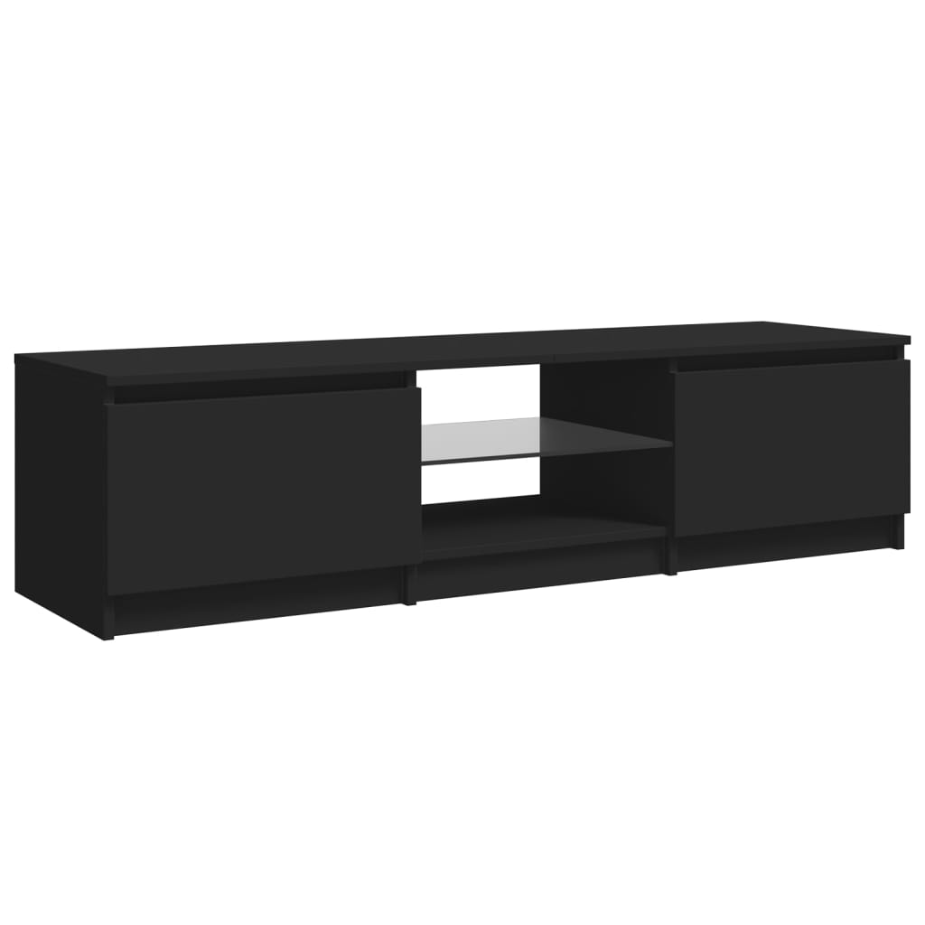 fekete TV-szekrény LED lámpákkal 140 x 40 x 36 cm