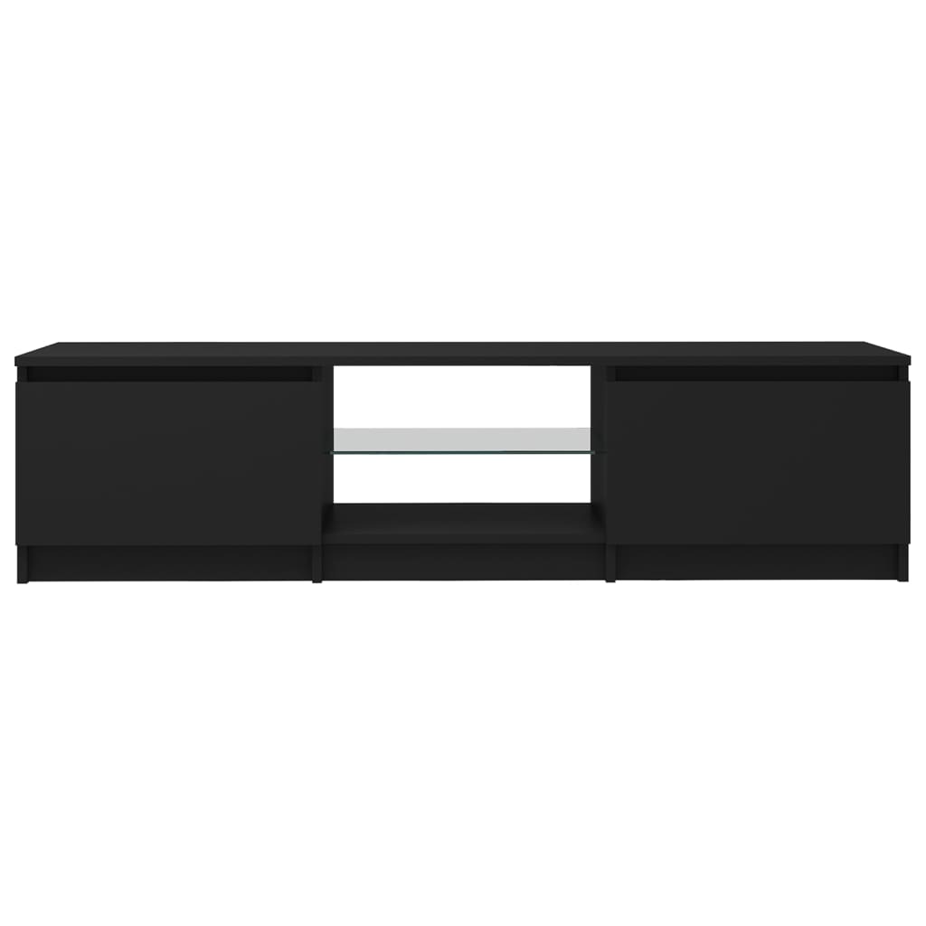 fekete TV-szekrény LED lámpákkal 140 x 40 x 36 cm