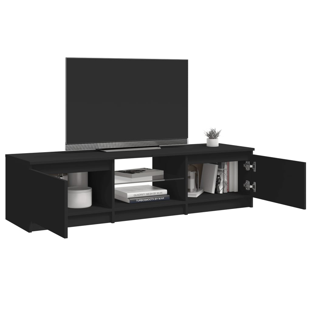 fekete TV-szekrény LED lámpákkal 140 x 40 x 36 cm