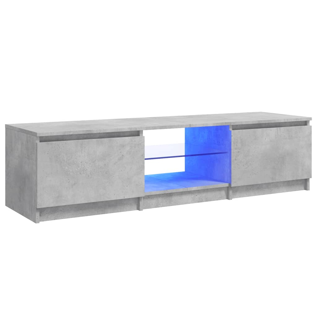 szürke TV-szekrény LED-világítással 140 x 40 x 36 cm