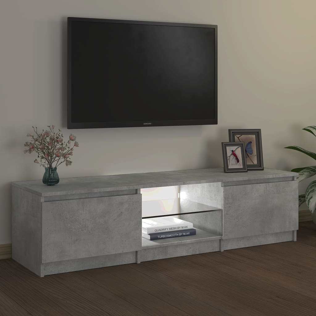 szürke TV-szekrény LED-világítással 140 x 40 x 36 cm