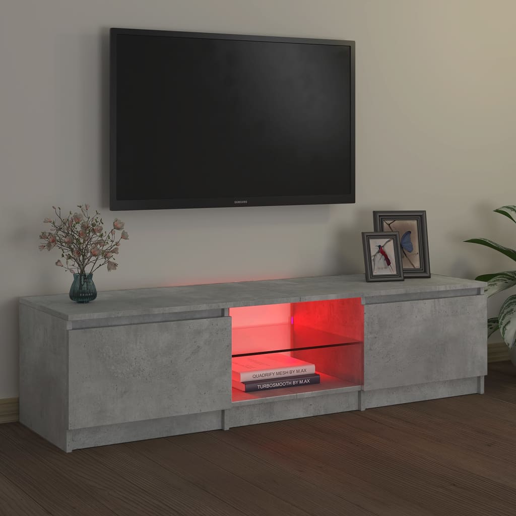 szürke TV-szekrény LED-világítással 140 x 40 x 36 cm