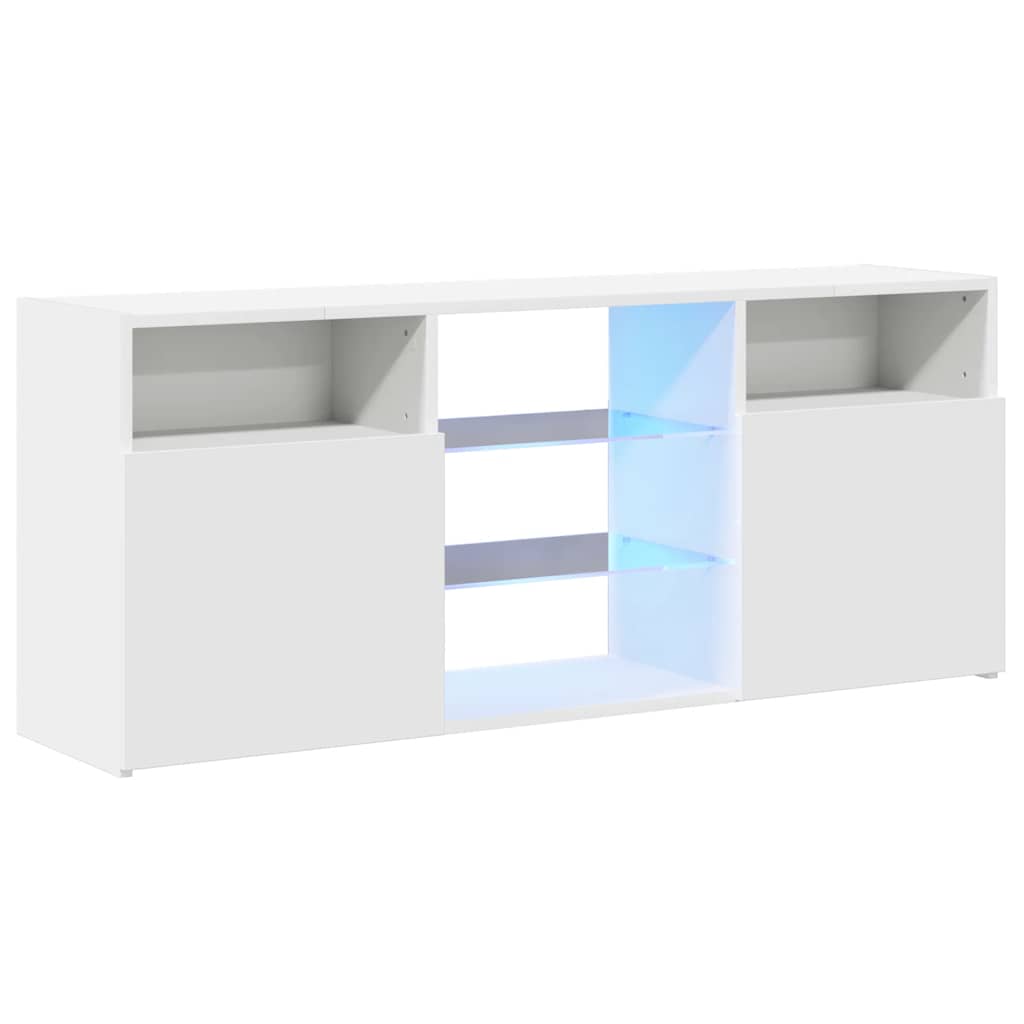 fehér TV-szekrény LED lámpákkal 120 x 30 x 50 cm
