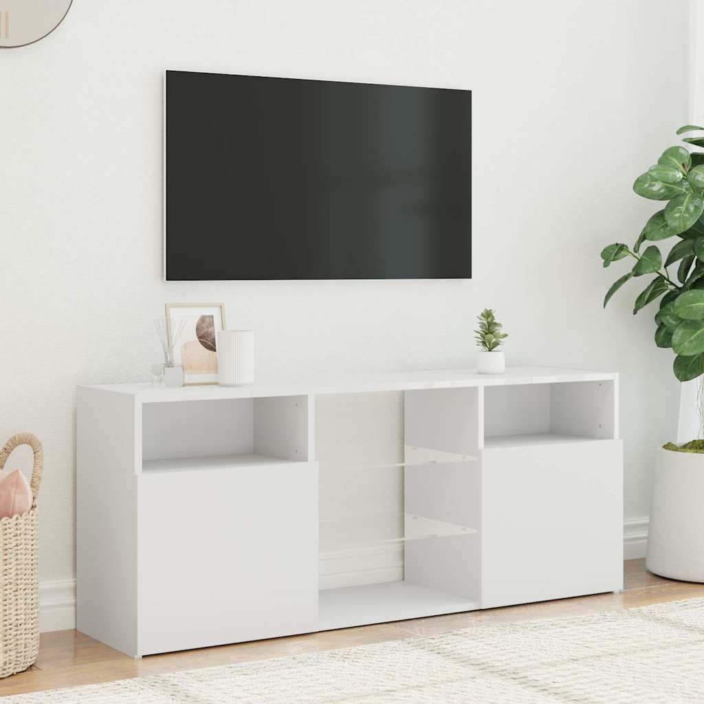 fehér TV-szekrény LED lámpákkal 120 x 30 x 50 cm