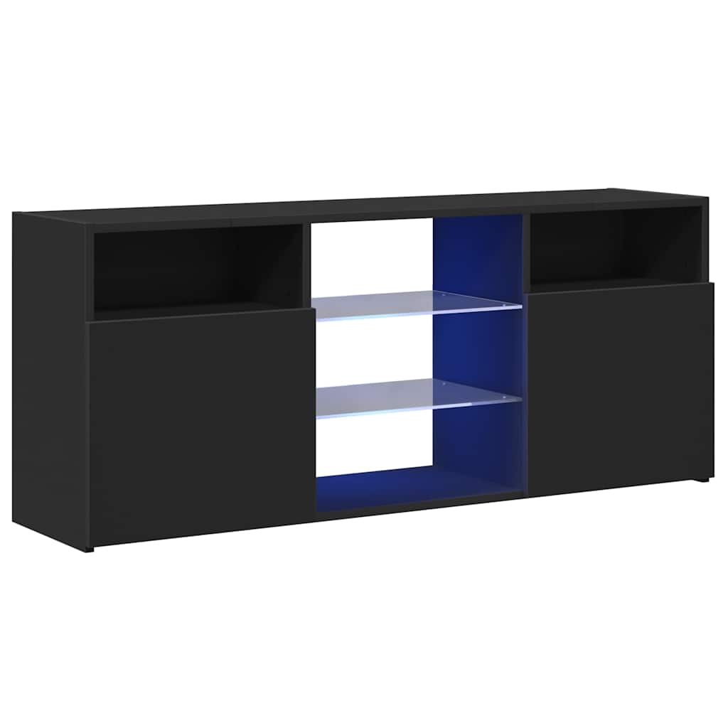 fekete TV-szekrény LED-lámpákkal 120 x 30 x 50 cm