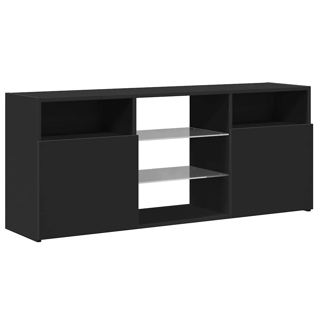 fekete TV-szekrény LED-lámpákkal 120 x 30 x 50 cm