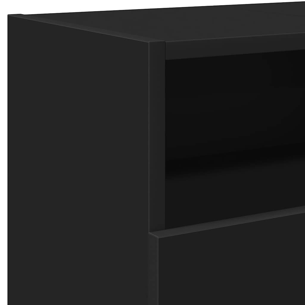fekete TV-szekrény LED-lámpákkal 120 x 30 x 50 cm