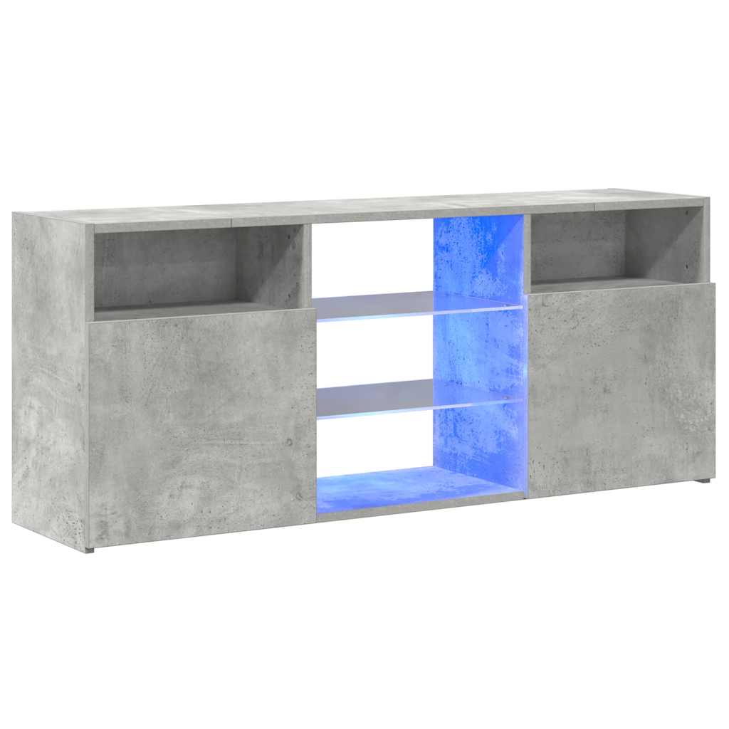 szürke TV-szekrény LED-világítással 120 x 30 x 50 cm