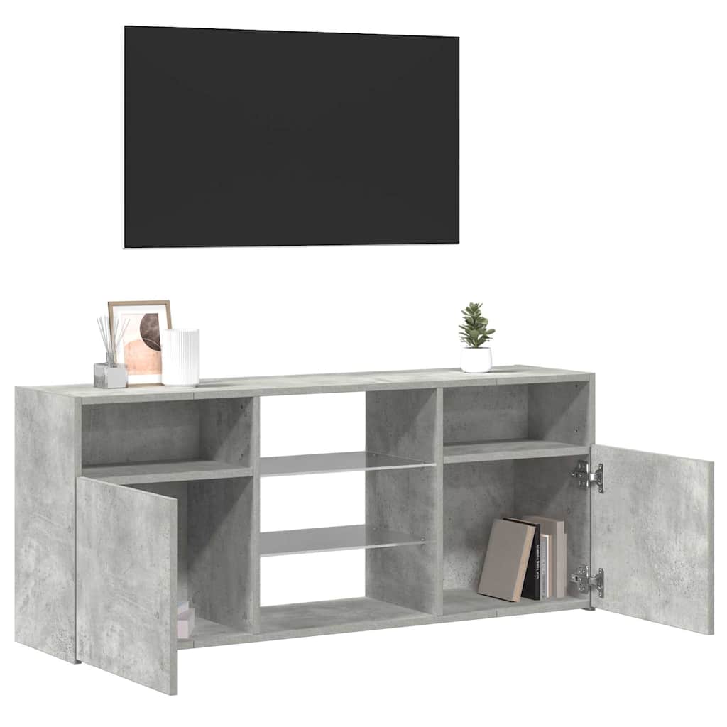 szürke TV-szekrény LED-világítással 120 x 30 x 50 cm