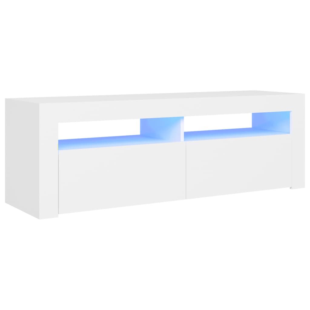 fehér TV-szekrény LED-lámpákkal 120 x 35 x 40 cm