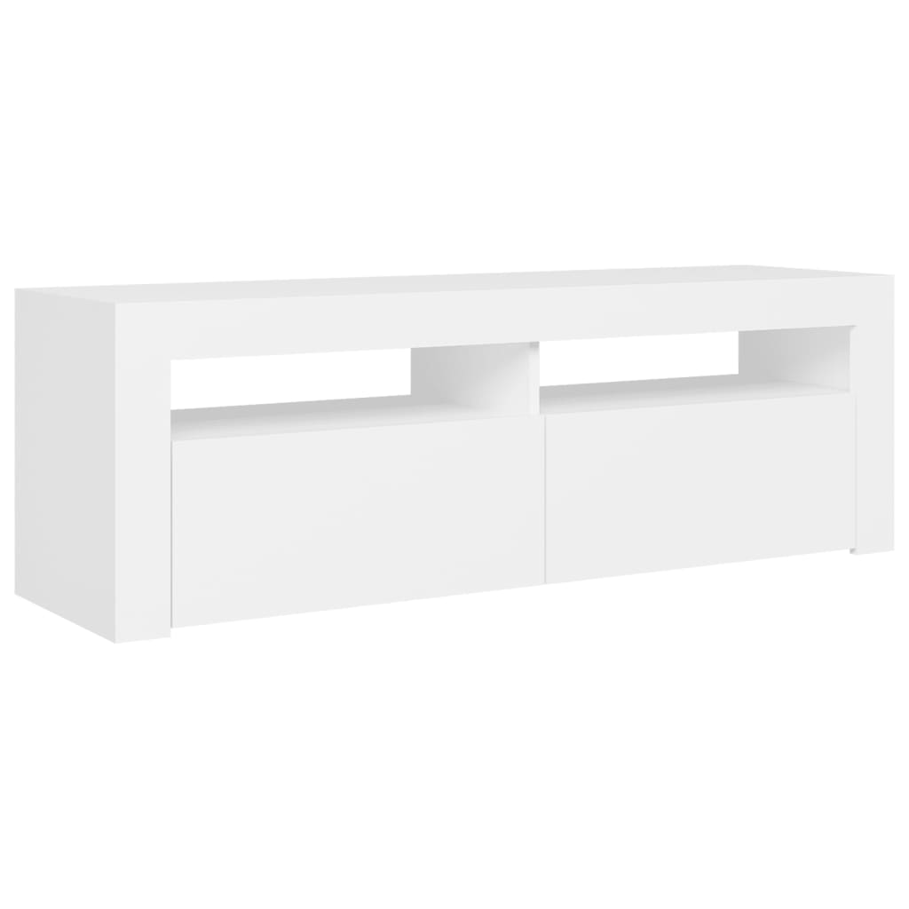 fehér TV-szekrény LED-lámpákkal 120 x 35 x 40 cm