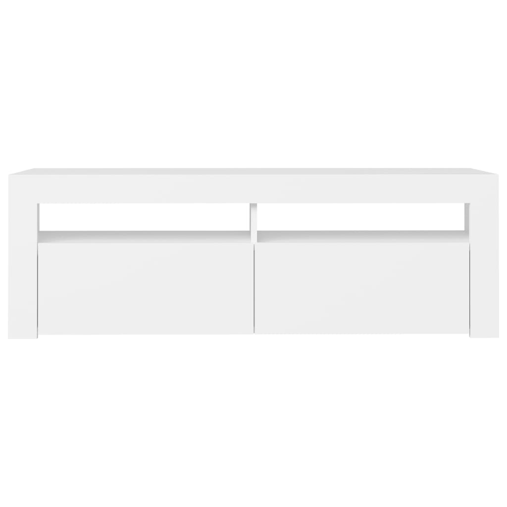fehér TV-szekrény LED-lámpákkal 120 x 35 x 40 cm